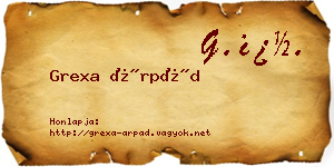 Grexa Árpád névjegykártya